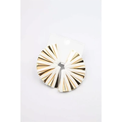 HERŞEYTREND Derili Küpe - Beyaz