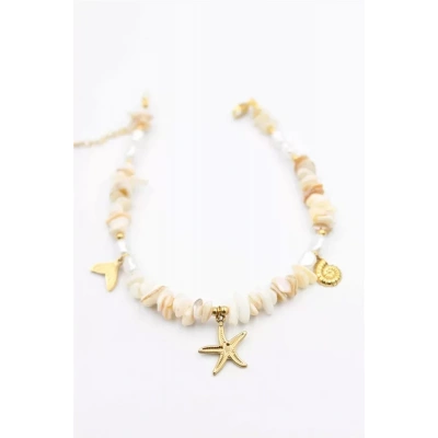 HERŞEYTREND Doğal Taş Halhal - Altın