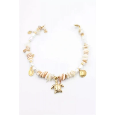 HERŞEYTREND Doğal Taş Halhal - Altın