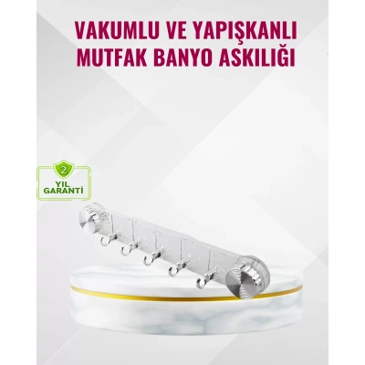 HERŞEYTREND Duvar Tipi Vakumlu Askılık Şeffaf Orta Tasarımlı
