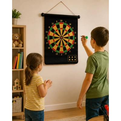 HERŞEYTREND Güvenli Manyetik Dart Seti 6 Dart Oklu Eğlenceli Hedef Oyunu