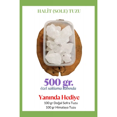 HERŞEYTREND Halit Kristal Himalaya Tuzu 0,5 Kg. Berrak Kristal Tuz - Kristal Sole Tuzu Halit Tuz 500 Gr. - HEDİYELİ
