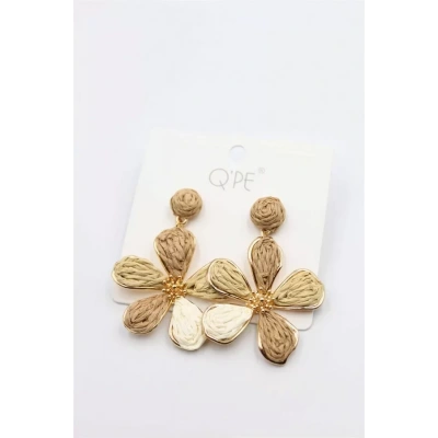 HERŞEYTREND Hasır Çiçek Küpe - ÇOK RENKLİ