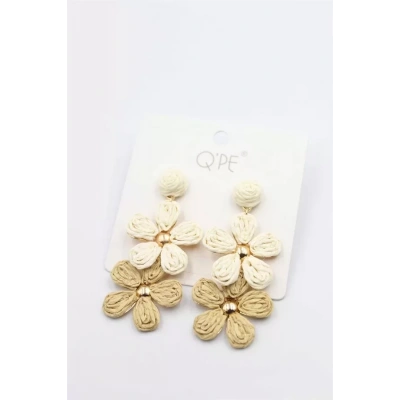 HERŞEYTREND Hasır Çiçek Küpe - ÇOK RENKLİ