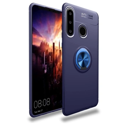 HERŞEYTREND Huawei Y6p Kılıf Range Yüzüklü Silikon - Mavi