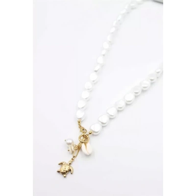 HERŞEYTREND İnci Charm Kolye - Beyaz