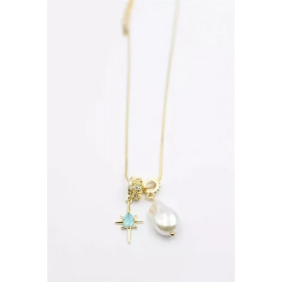 HERŞEYTREND İnci Kolye - Altın