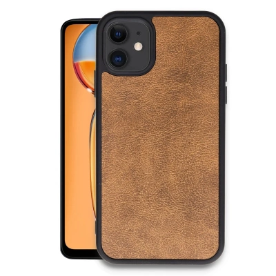 HERŞEYTREND İphone 11 Kılıf Aras Deri Kapak - Taba