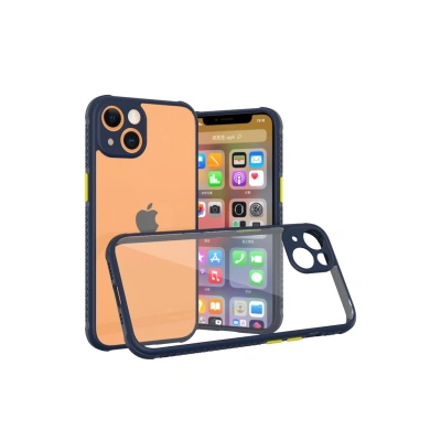 HERŞEYTREND İphone 13 Mini Kılıf Miami Şeffaf Silikon - Lacivert