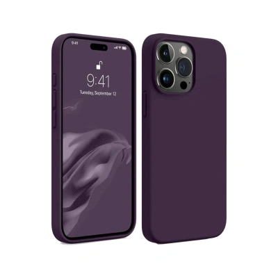 HERŞEYTREND İphone 15 Pro Max Kılıf First Silikon - Mürdüm