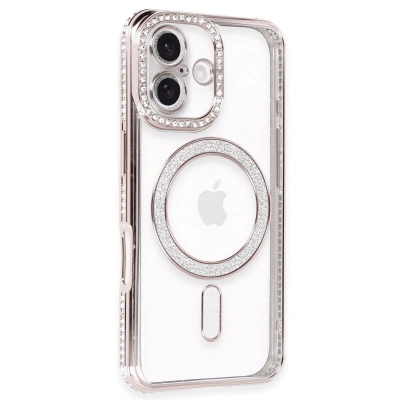 HERŞEYTREND İphone 16 Kılıf Joke Simli Magneticsafe Kılıf - Pembe