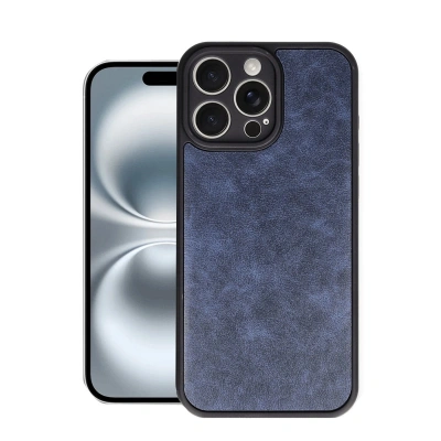 HERŞEYTREND İphone 16 Pro Kılıf Aras Deri Kapak - Lacivert