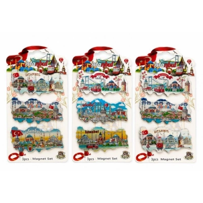HERŞEYTREND İstanbul Temalı Silikon Buzdolapı Süsü Magnet 3Lü Set