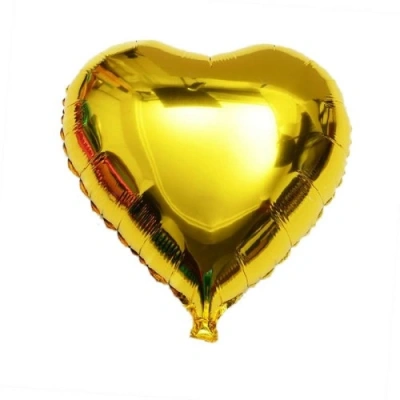 HERŞEYTREND Kalp Folyo Balon Sarı 60 cm 24 inç