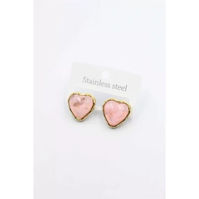 HERŞEYTREND Kalp Küpe - Pembe