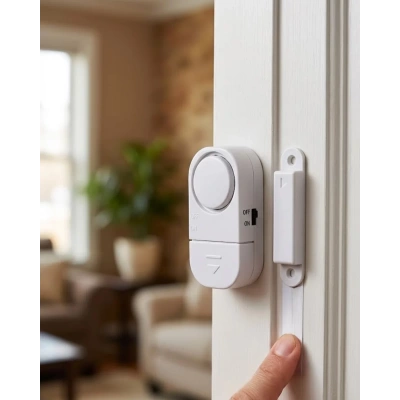 HERŞEYTREND Kapı Alarmı Pencere Sensörü 90 dB Sesli Güvenlik Sistemi Kolay Montajlı
