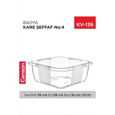 HERŞEYTREND Kare Şeffaf Badya 1 Adet 4 No Royaleks-E167