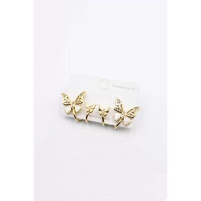 HERŞEYTREND Kelebek Küpe - Altın