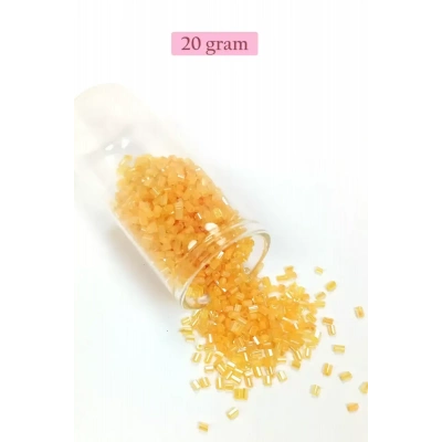 HERŞEYTREND Kesme Cam Boncuk 2mm - 20 Gram - Şeffaf Açık Sarı -BNC335