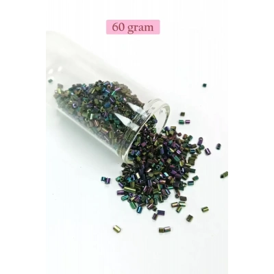 HERŞEYTREND Kesme Cam Boncuk 2mm - 60 Gram - Parlak Alacalı - BNC352