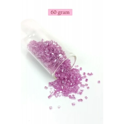 HERŞEYTREND Kesme Cam Boncuk 2mm - 60 Gram - Şeffaf Eflatun - BNC359