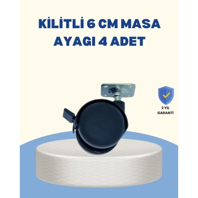 HERŞEYTREND Kilitli Mobilya Tekerleği 6 cm 4’lü Kolay Kurulum