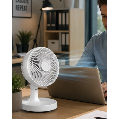 HERŞEYTREND Kompakt Mini Fan Otomatik Salınımlı Sessiz Masaüstü Vantilatör
