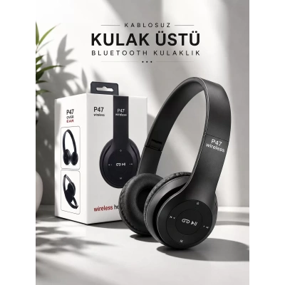 HERŞEYTREND Kulak Üstü TF Kart ve AUX Destekli Ergonomik Bluetooth Kulaklık