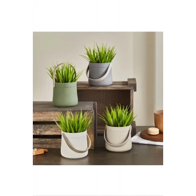 HERŞEYTREND Kulplu Sepette Saz Model Çiçek Royaleks-5764