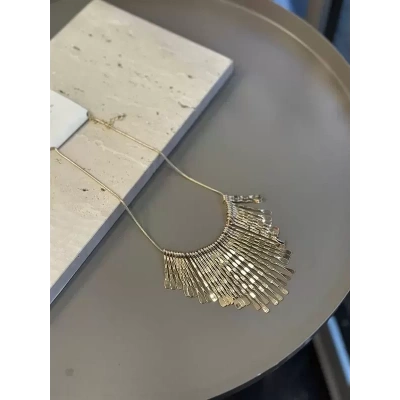 HERŞEYTREND Metal Çubuk Kolye - Altın