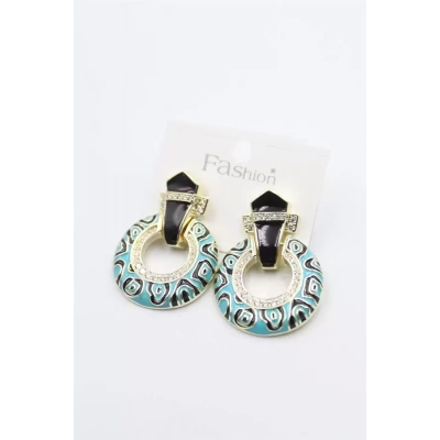 HERŞEYTREND Mineli Halka Küpe - Altın