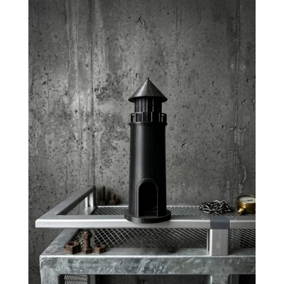 HERŞEYTREND Modern Tasarımlı 3D Siyah Deniz Feneri Ev Dekor Objesi