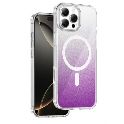 HERŞEYTREND Onegif Apple İphone 16 Pro Max Sora Simli Magsafe Kapak - Mor
