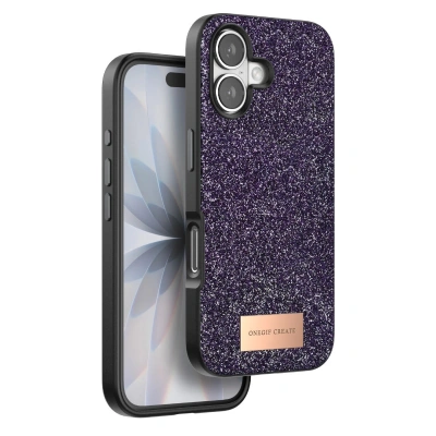 HERŞEYTREND Onegif Apple İphone 17 Bright Simli Kapak - Derin Mor