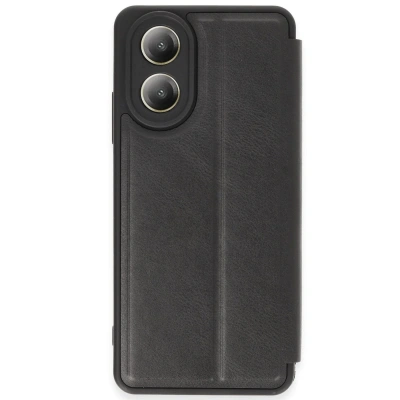 HERŞEYTREND Oppo A38 Kılıf Flip Cover - Siyah