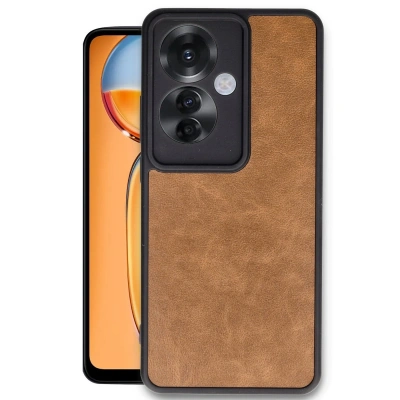 HERŞEYTREND Oppo Reno 11f Kılıf Aras Deri Kapak - Taba