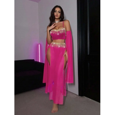 HERŞEYTREND  Özel Tasarım Pembe Dansöz Kostümü