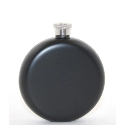 HERŞEYTREND Paslanmaz Çelik Yuvarlak 5 Oz Tekli Matara Siyah Renk