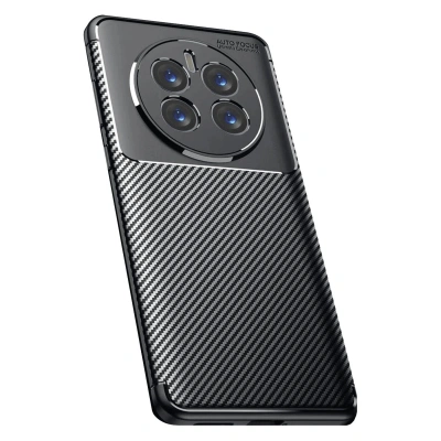 HERŞEYTREND Realme 12 Pro Plus Kılıf Auto Focus Karbon Kapak - Siyah