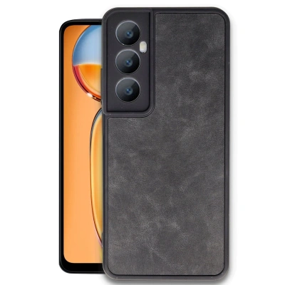 HERŞEYTREND Realme C65 Kılıf Aras Deri Kapak - Siyah