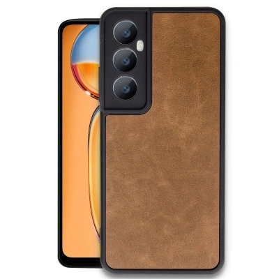 HERŞEYTREND Realme C65 Kılıf Aras Deri Kapak - Taba