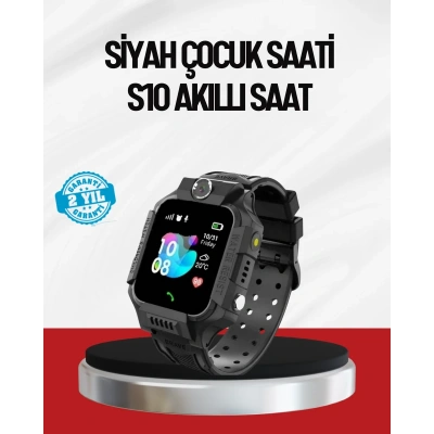 HERŞEYTREND S10 Akıllı Çocuk Saati Siyah Model Çift Yönlü Konuşma ve SOS