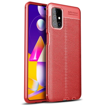 HERŞEYTREND Samsung Galaxy M31s Kılıf Auto Focus Kapak - Kırmızı