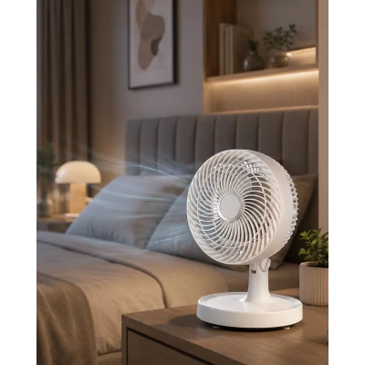 HERŞEYTREND Sessiz Çalışan Mini Masaüstü Fan 2 Kademeli Otomatik Salınımlı