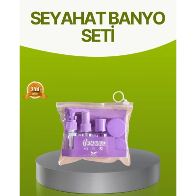 HERŞEYTREND Seyahat Banyo Seti 5 Parça Şeffaf Taşıma Çantalı 30 ml