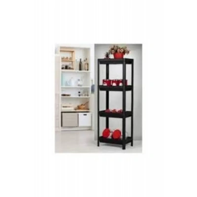 HERŞEYTREND Shelf Unit Raf Ünitesi Siyah Renk 4 Katlı Royaleks-81414
