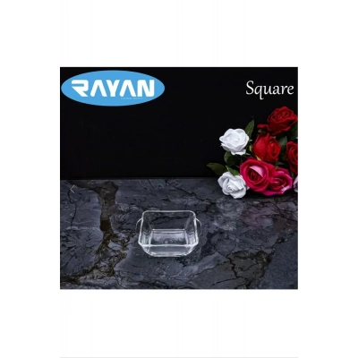 HERŞEYTREND Square Tekli Kare Cam Kahvaltılık Kase Royaleks-81485