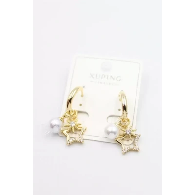 HERŞEYTREND Taşlı Charm Küpe - Altın