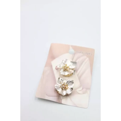 HERŞEYTREND Taşlı Düğme Broş - Altın