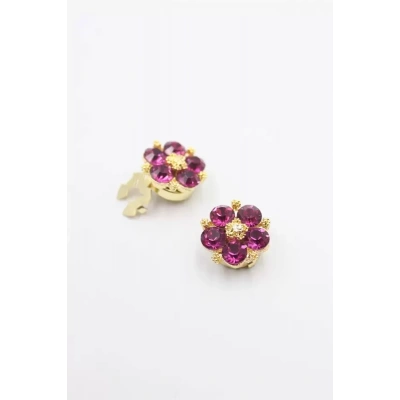 HERŞEYTREND Taşlı Düğme Broşu - Pembe